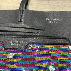 NEW - Victoria's Secret Black Tote Bag with Sequin Purse