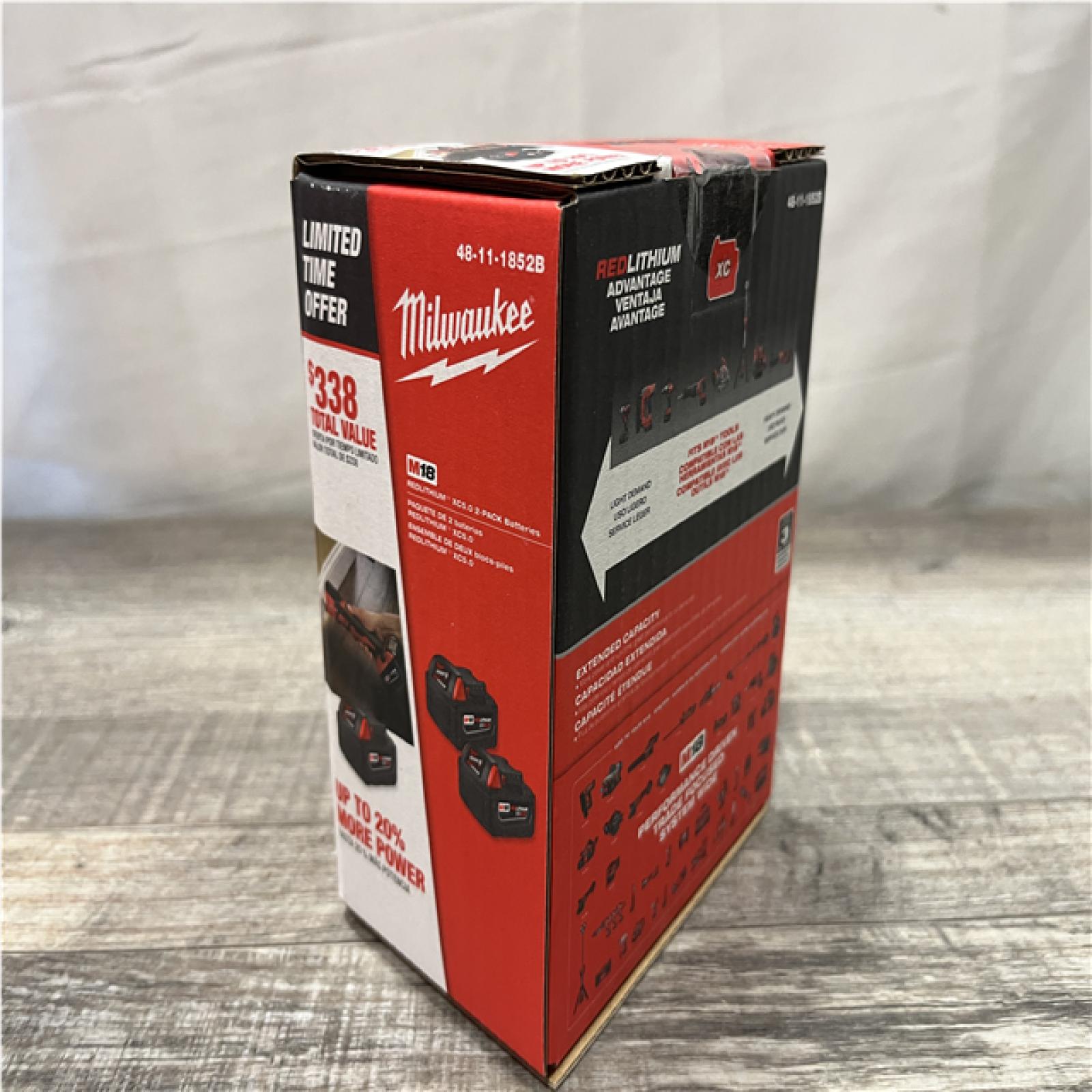 NEW - Milwaukee 18-Volt Lithium-Ion XC Extended Capacity 5.0 Ah Battery Pack (2-Pack)