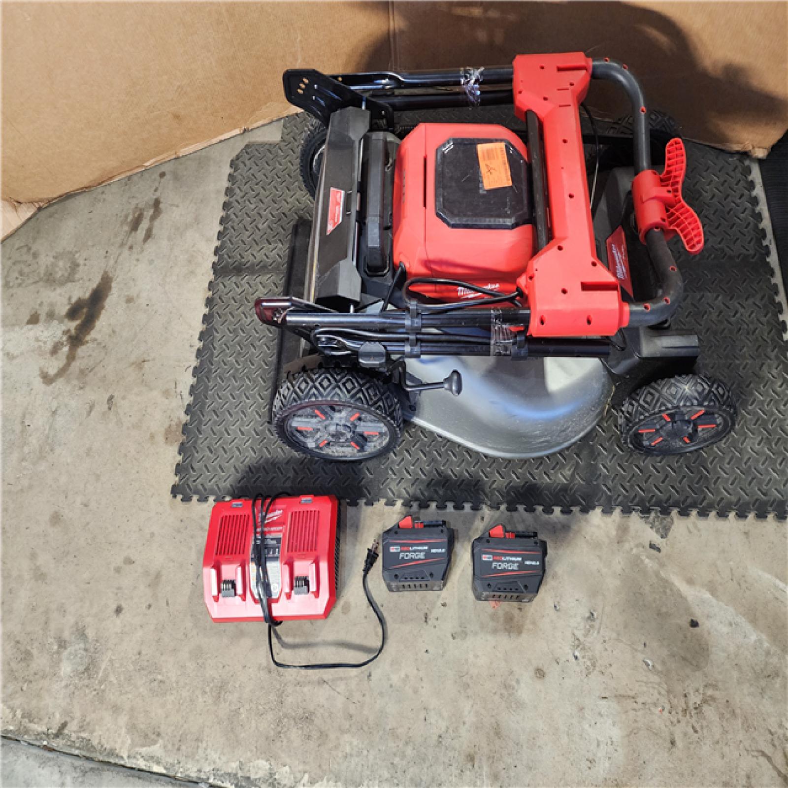 HOUSTON LOCATION - AS-IS M18 FUEL Brushless Cordless 21 in. Walk Behind Dual Battery Self-Propelled Mower W/(2) 12.0Ah Battery and Rapid Charger