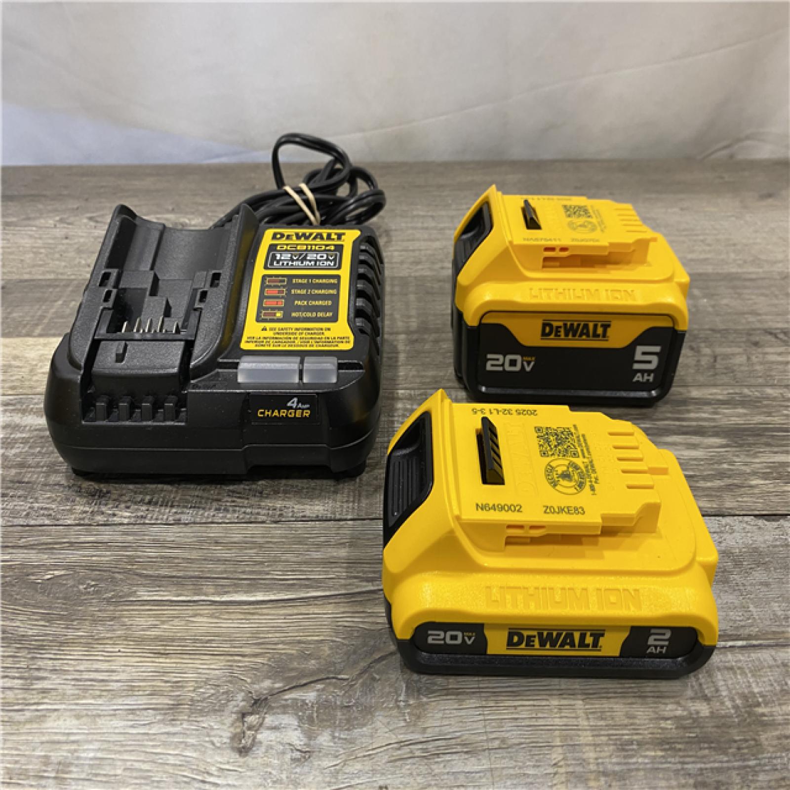 AS-IS DEWALT 20V MAX Lithium-Ion Battery Kit with 5.0Ah and 2.0Ah Battery and Charger
