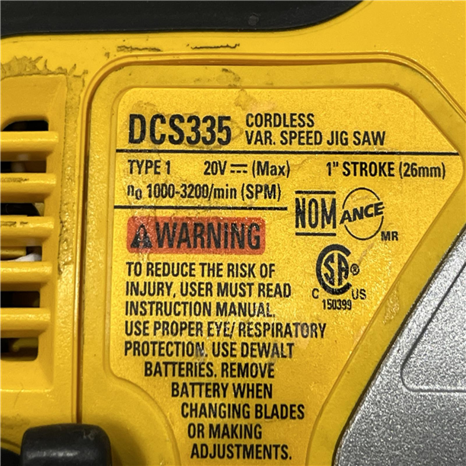 AS-IS DEWALT 20V MAX XR Cordless Barrel Grip Jigsaw (Tool Only)