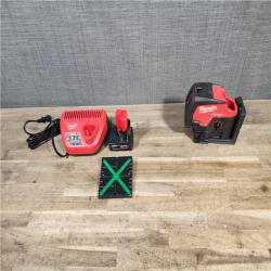 HOUSTON LOCATION - AS-IS Milwaukee Green 125 Ft. Cross Line and Plumb Points Laser Level Kit