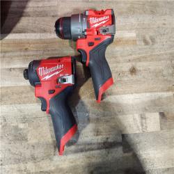 HOUSTON LOCATION - AS-IS Milwaukee FUEL 12-Volt Lithium-Ion Brushless Cordless Hammer Drill and Impact Driver Combo Kit