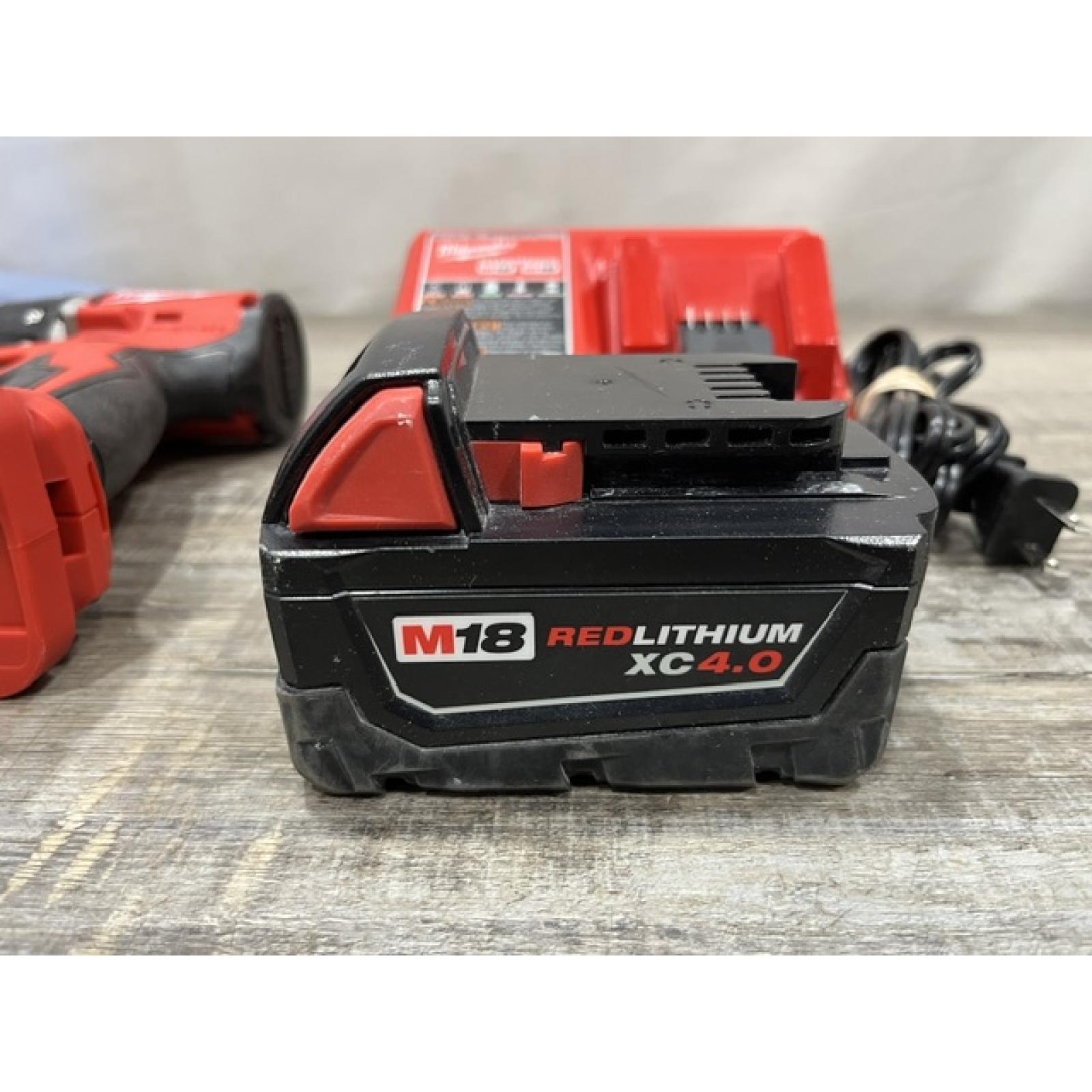AS-IS Milwaukee 18V Lithium-Ion Brushless Cordless 1/2 in. Compact Hammer Drill/Driver Kit
