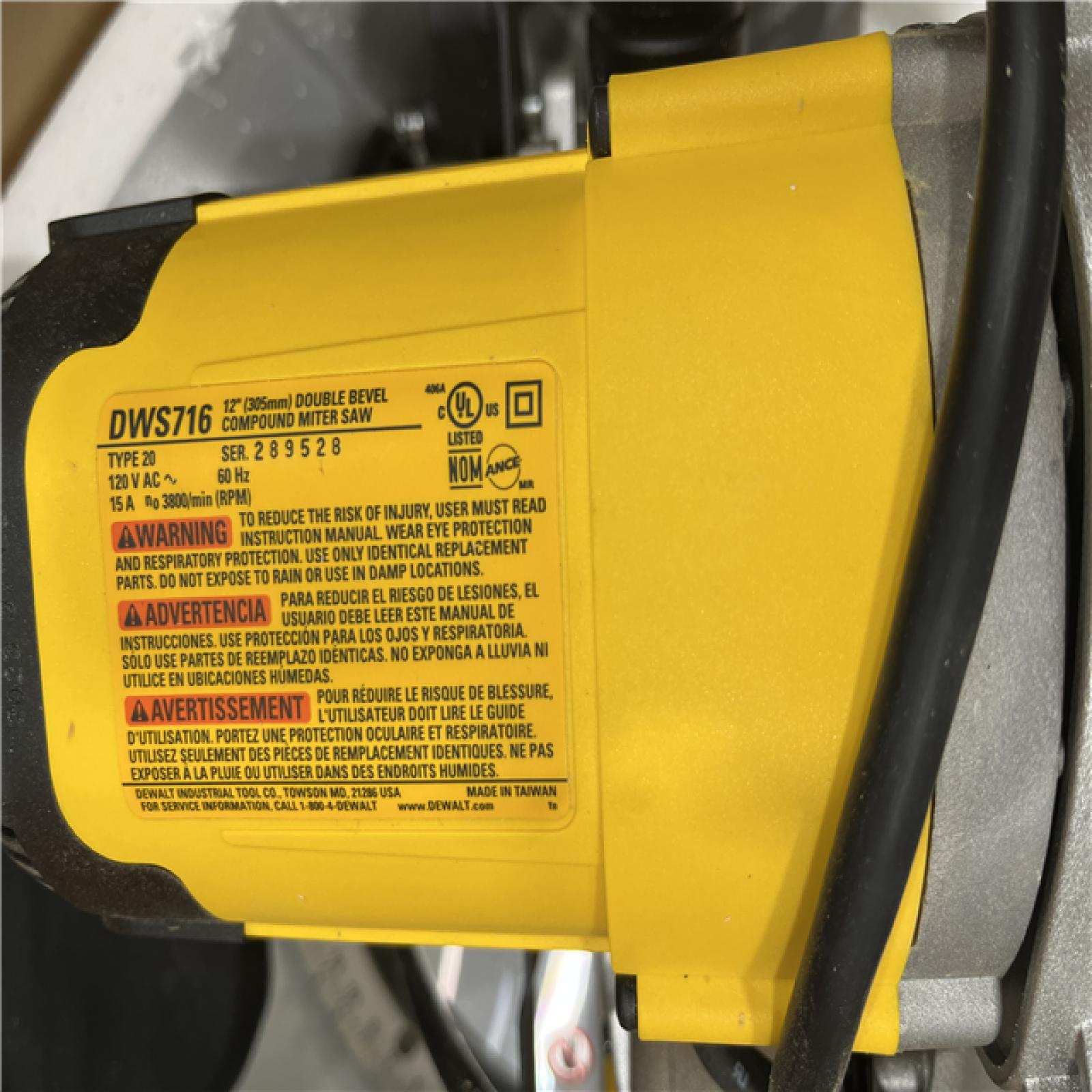 AS-IS DeWalt 15 Amp Corded 12 in. Compound Double Bevel Miter Saw