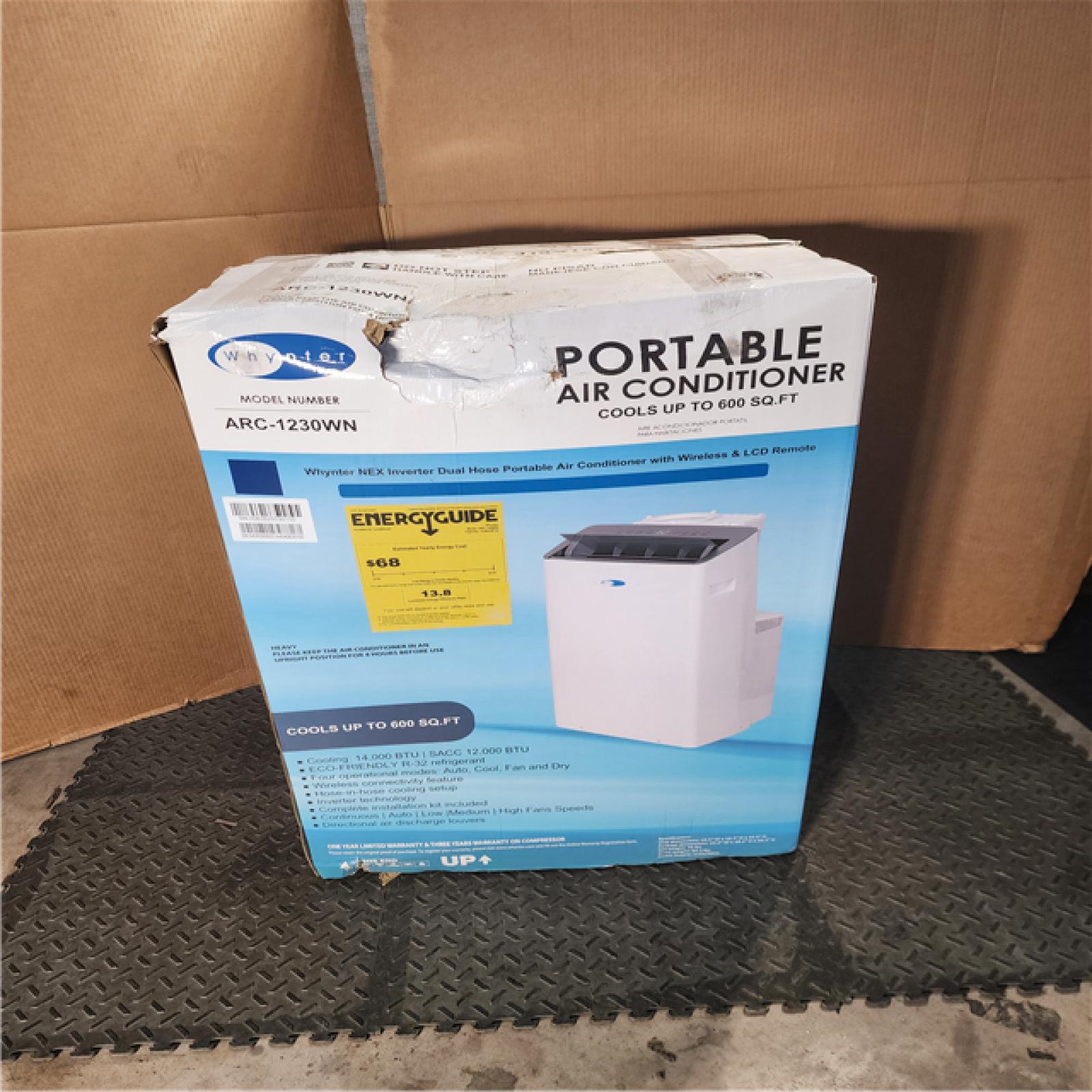 HOUSTON LOCATION - AS-IS (APPPEARS LIKE NEW) Whynter  14,000 BTU NEX Inverter Dual Hose Cooling Portable Air Conditioner, Dehumidifier & Fan with Smart Wi-Fi up to 600 Sq. Ft. - White