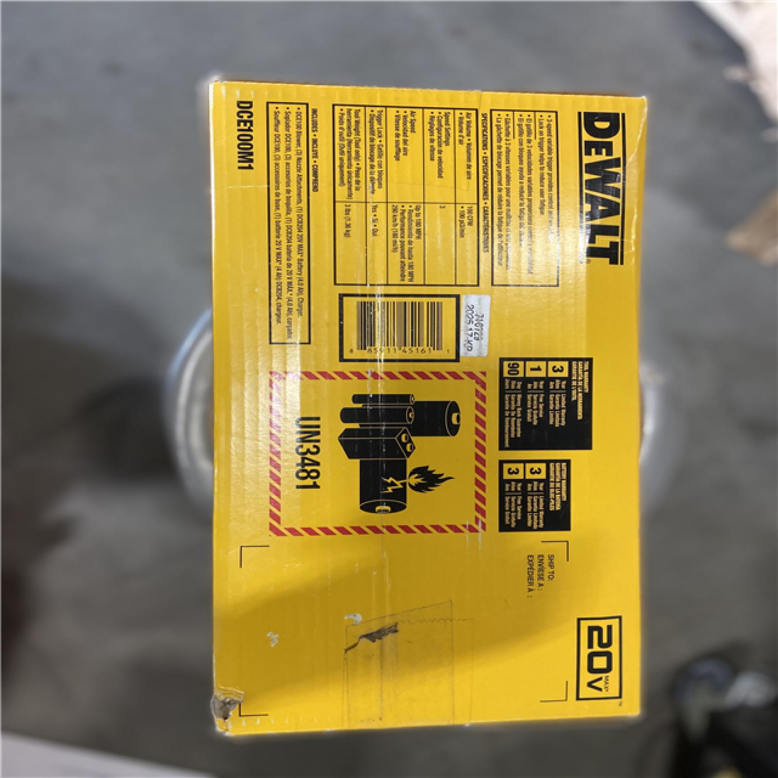 NEW! - DEWALT 20V MAX Cordless Compact Jobsite Blower 135 MPH 100 CFM