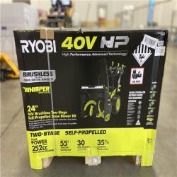 DALLAS LOCATION - RYOBI 40V HP Brushless Whisper Series 24 2-Stage Cordless Electric Self-Propelled Snow Blower