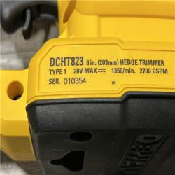 AS-IS DEWALT 20V 8 in. Compact Cordless Hedge Trimmer (Tool-Only)