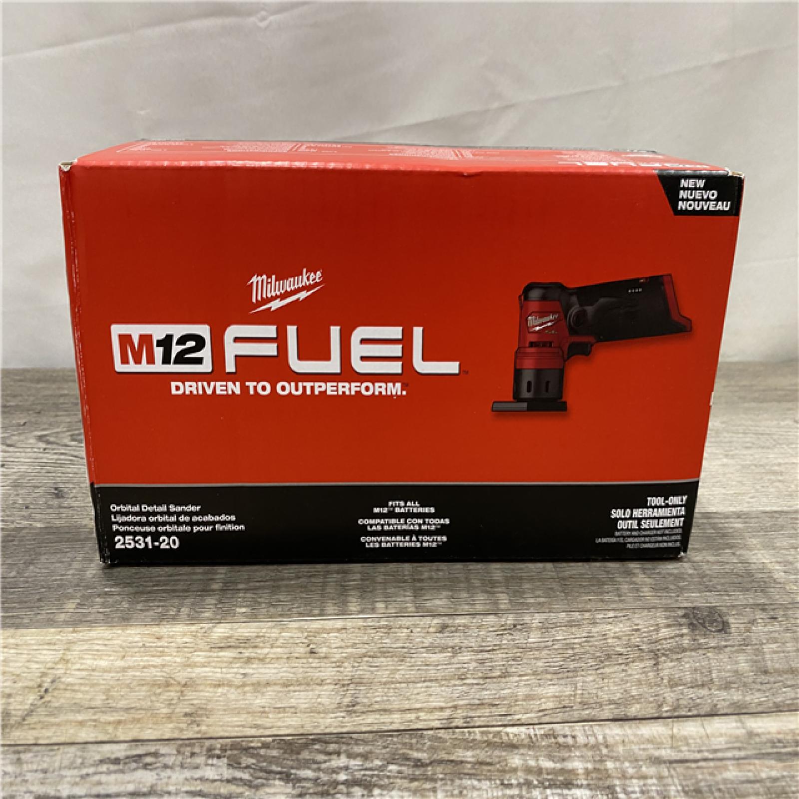 NEW - Milwaukee FUEL 12-Volt Lithium-Ion Brushless Cordless Orbital Detail Sander (Tool-Only)