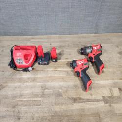 HOUSTON LOCATION - AS-IS Milwaukee 3497-22 12V Brushless Hammer Drill and Impact Driver Combo Kit