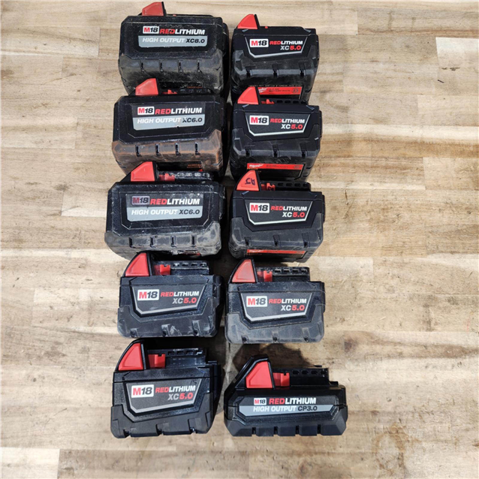HOUSTON LOCATION - AS-IS MILWAUKEE BATTERY PACK QTY - 10