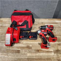 HOUSTON LOCATION - AS - IS Milwaukee 18V Lithium-Ion Cordless Drill Driver/Impact Driver Combo Kit