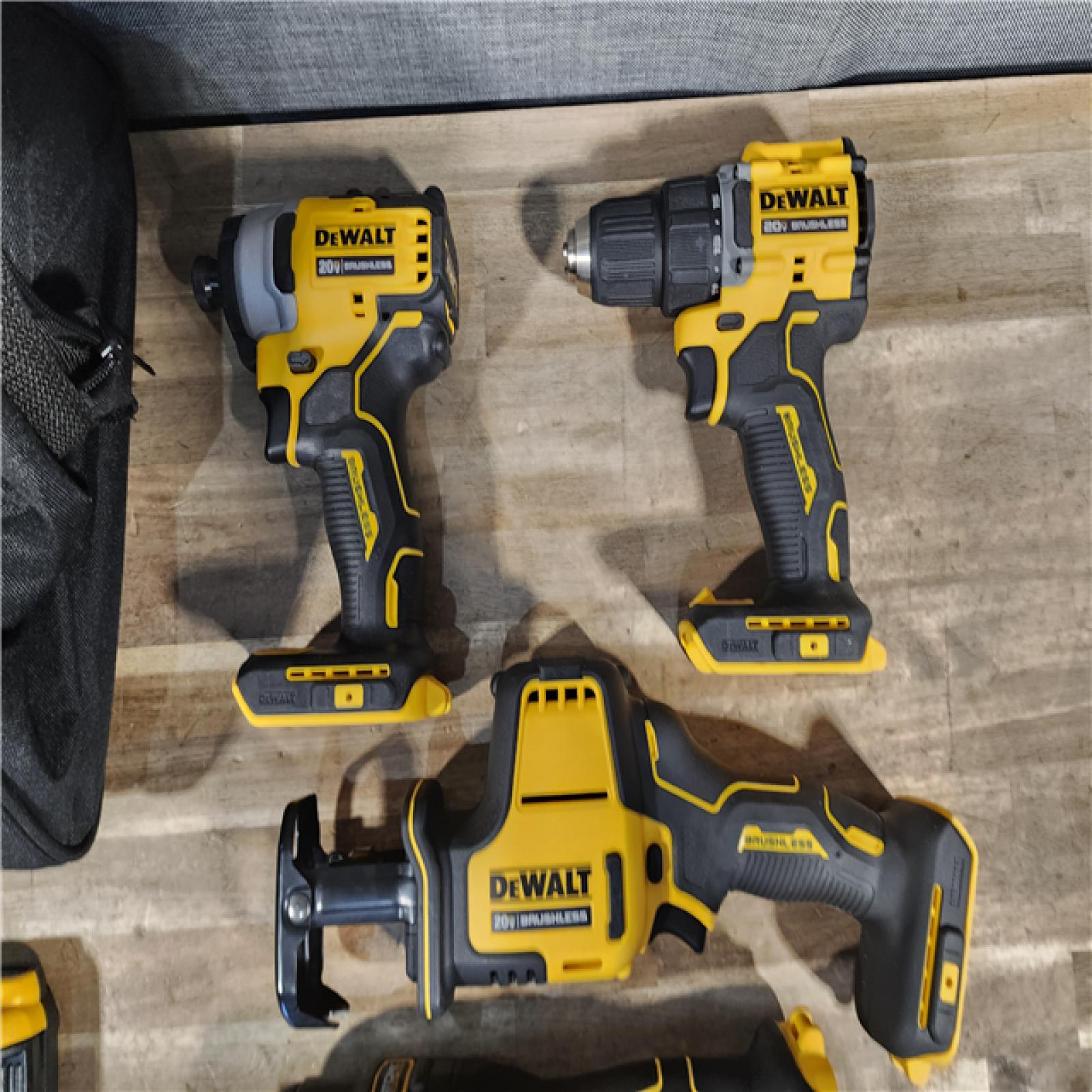HOUSTON LOCATION - AS-IS DeWalt 20V MAX ATOMIC Cordless Brushless 4 Tool Combo Kit