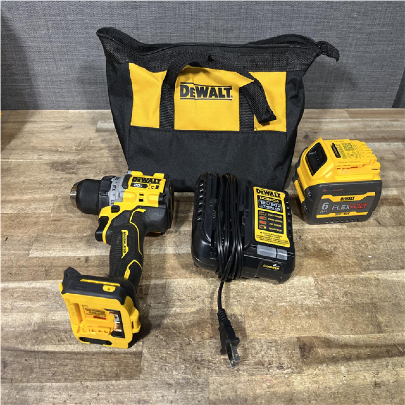 Houston Location AS-IS DEWALT 20V MAX XR Lithium-Ion Brushless Cordless 1/2 in. Drill/Driver Kit
