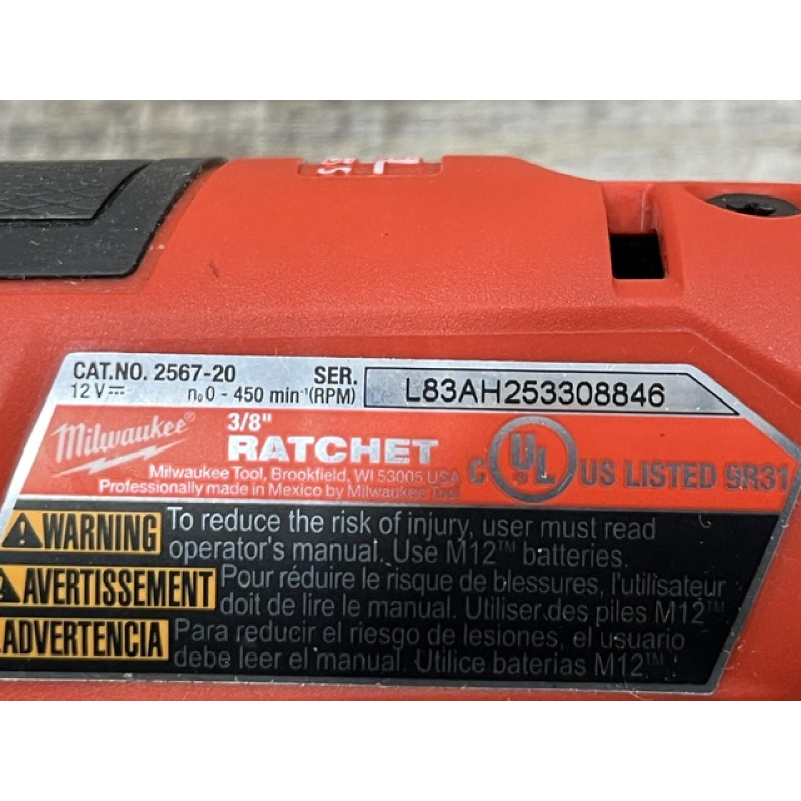 AS-IS Milwaukee FUEL 12-Volt Lithium-Ion Brushless Cordless High Speed 3/8 in. Ratchet (Tool-Only)