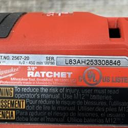 AS-IS Milwaukee FUEL 12-Volt Lithium-Ion Brushless Cordless High Speed 3/8 in. Ratchet (Tool-Only)