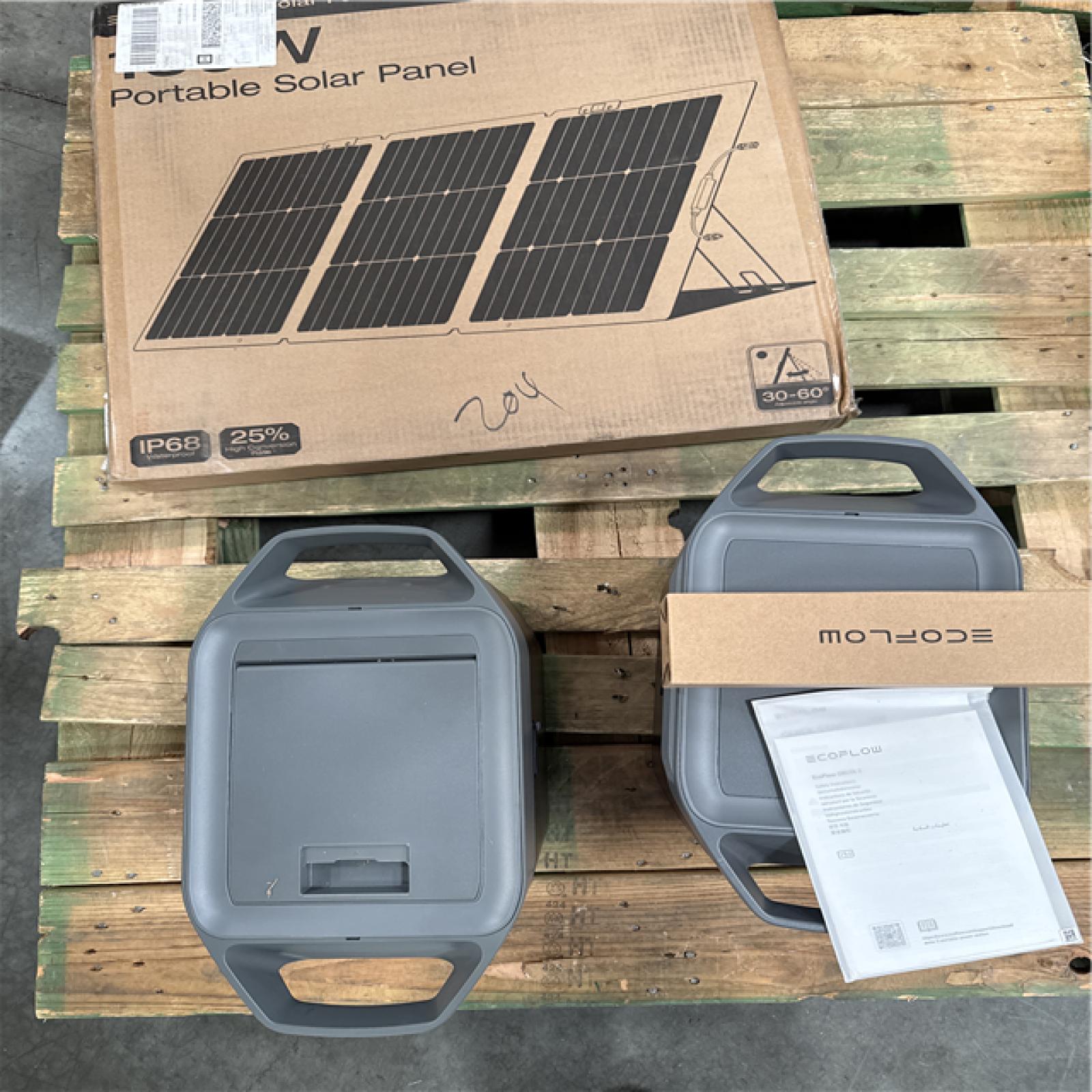 Californa AS-IS Ecoflow Delta 2, Spare Smart battery & Portable Solar Panel