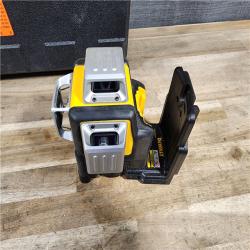 HOUSTON LOCATION - AS-IS DEWALT 12V MAX Lithium-Ion 100 Ft. Green Self-Leveling 3-Beam 360 Degree Laser Level with 2.0Ah Battery, Charger and Case