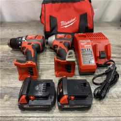 AS-IS Milwaukee 18V Lithium-Ion Cordless Drill Driver/Impact Driver Combo Kit
