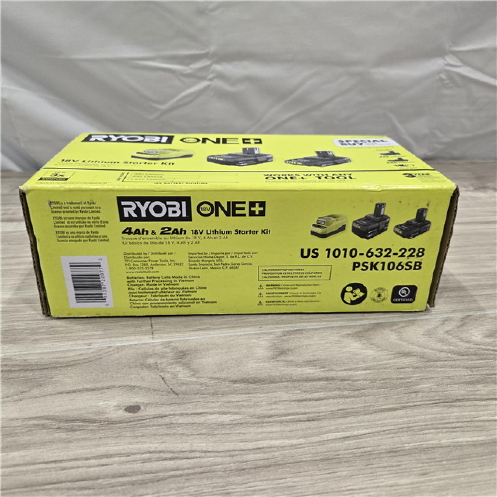 NEW! - Ryobi ONE+ 18V Li-Ion Starter Kit - 4.0 Ah Battery  2.0 Ah Battery  Charger