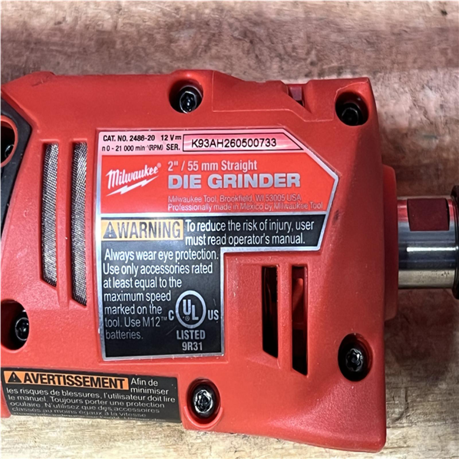Houston Location AS-IS Milwaukee FUEL 12V Lithium-Ion Brushless Cordless 1/4 in. Straight Die Grinder (Tool-Only)