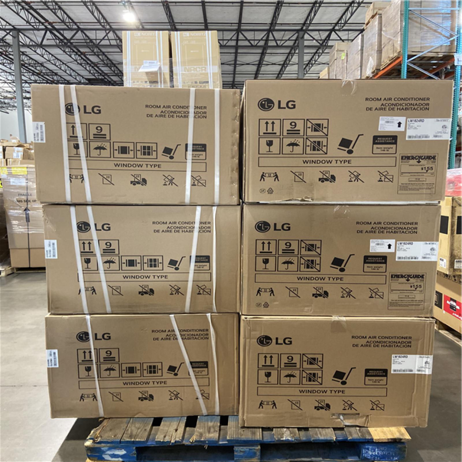 DALLAS LOCATION - LG 18,000 BTU 208/230V Window Air Conditioner Cools 1,000 Sq. Ft.  (6 units)