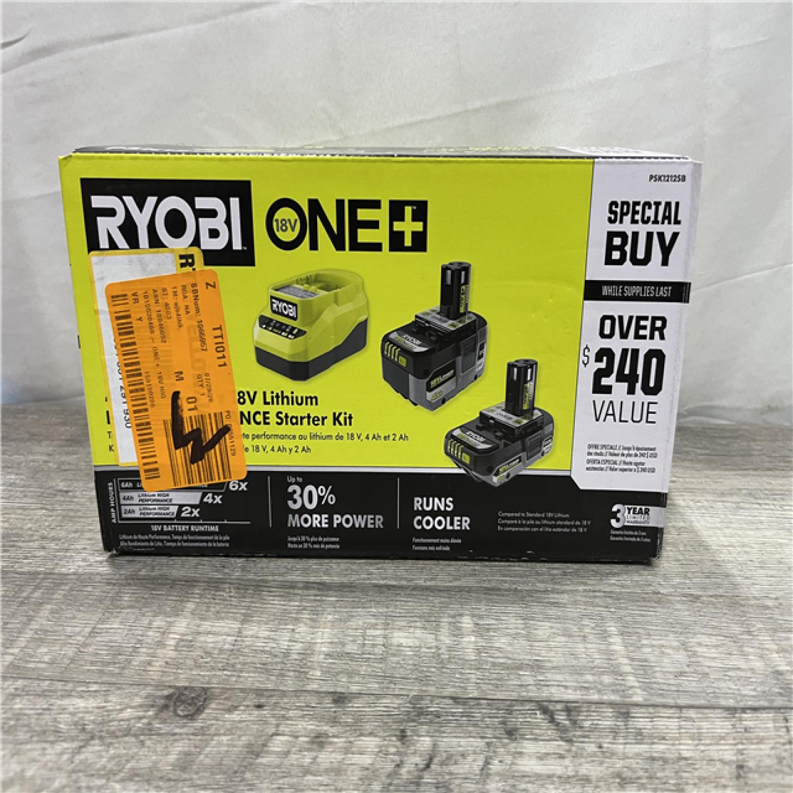 NEW - RYOBI ONE+ 18V Lithium-Ion Starter Battery  and Charger Kit