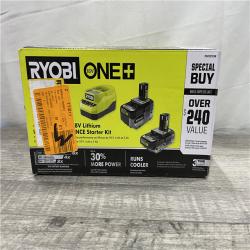 NEW - RYOBI ONE+ 18V Lithium-Ion Starter Battery  and Charger Kit