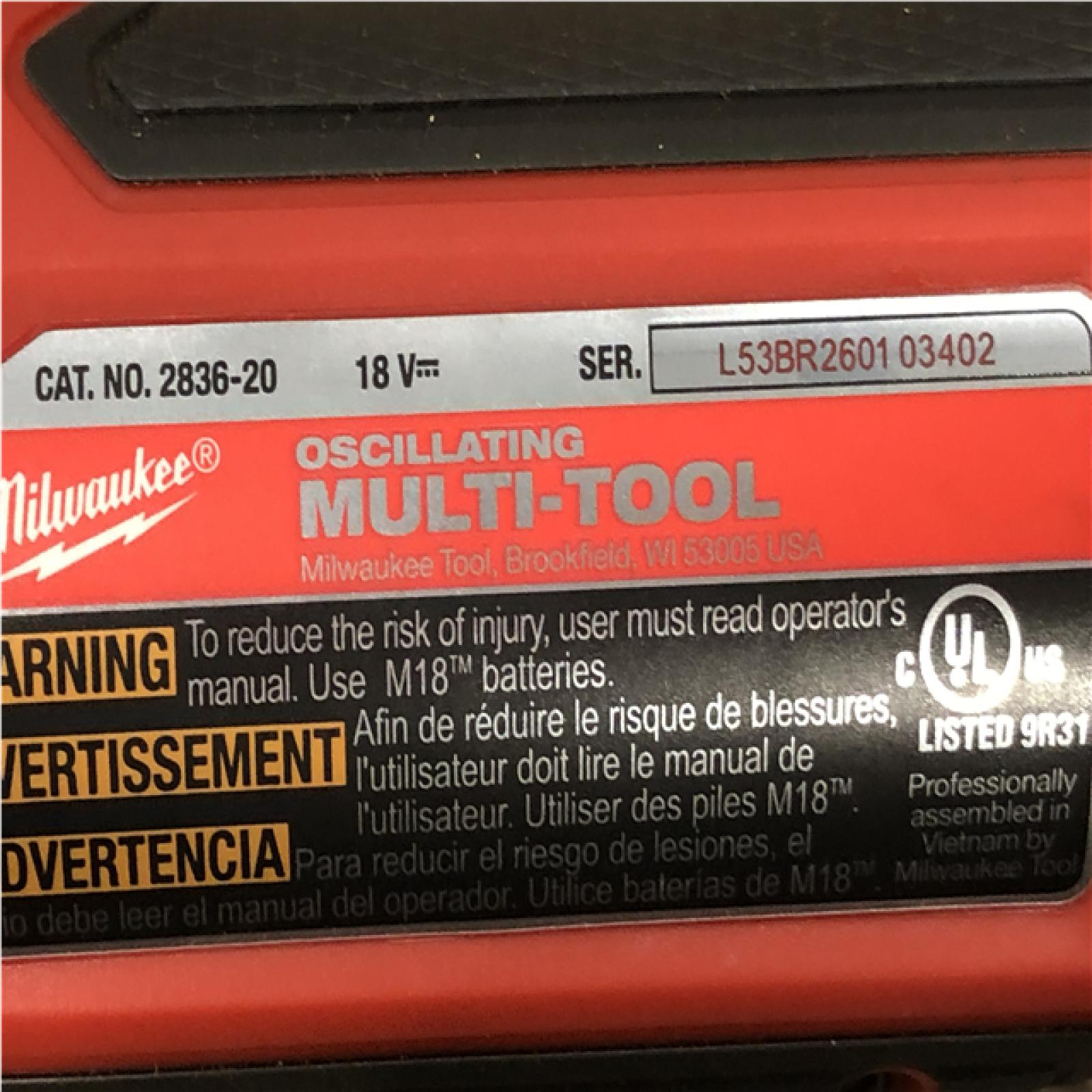 AS-IS Milwaukee FUEL 18V Lithium-Ion Cordless Brushless Oscillating Multi-Tool (Tool-Only)