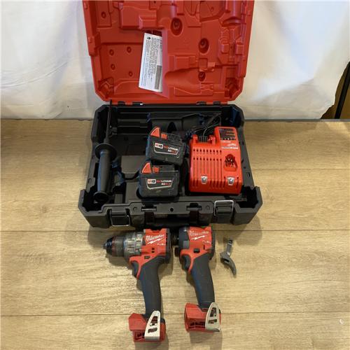 AS-IS Milwaukee FUEL 18V Lithium-Ion Brushless Cordless Hammer Drill and Impact Driver Combo Kit