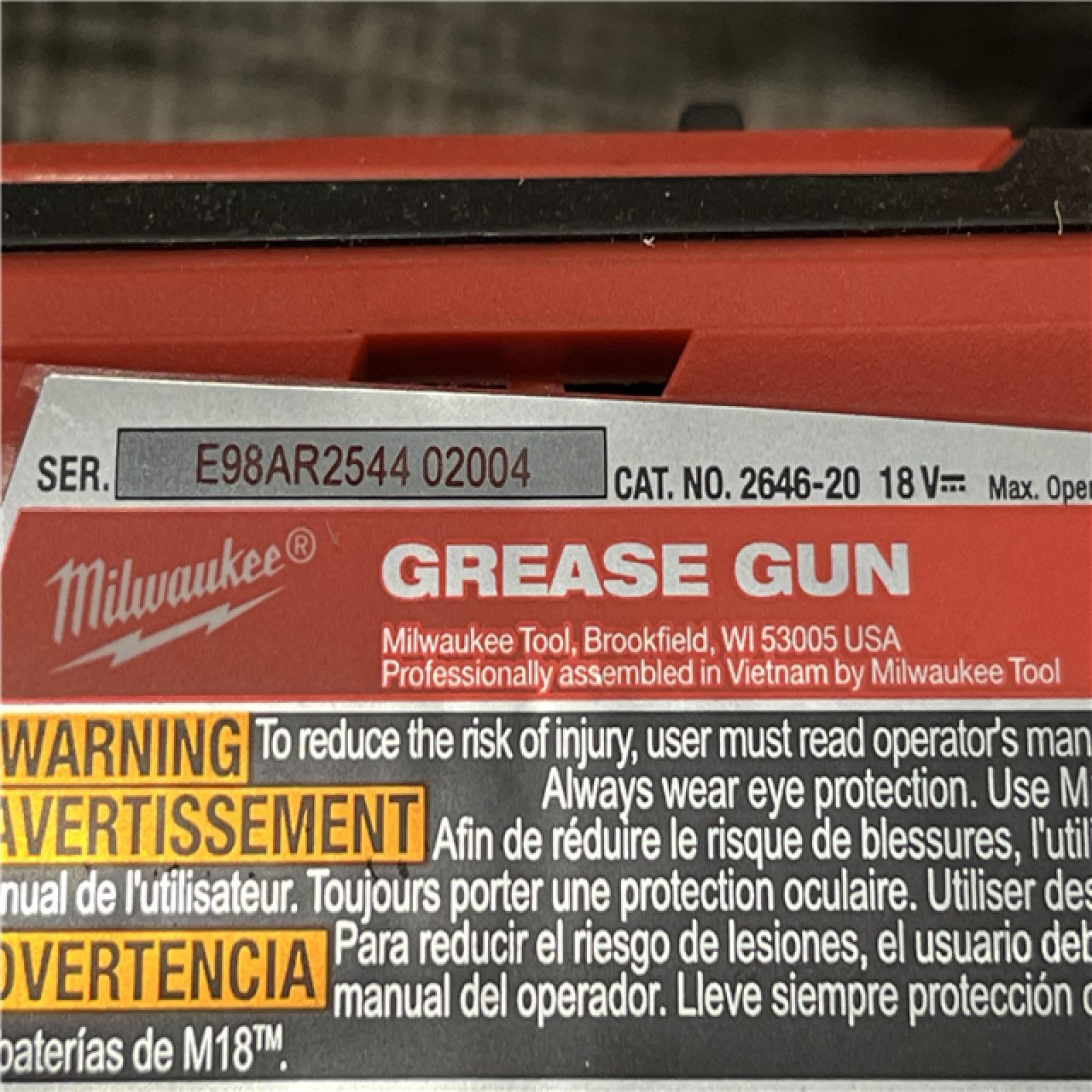 AS-IS Milwaukee 18V Lithium-Ion Cordless Grease Gun 2-Speed (Tool-Only)
