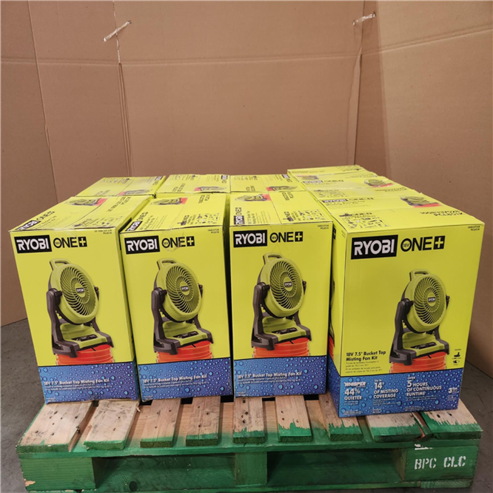 California NEW Ryboi One+ 18V  7.5 Bucket Top Misting Fan Kit  Includes (1) Battery & Charger (9 Pieces)