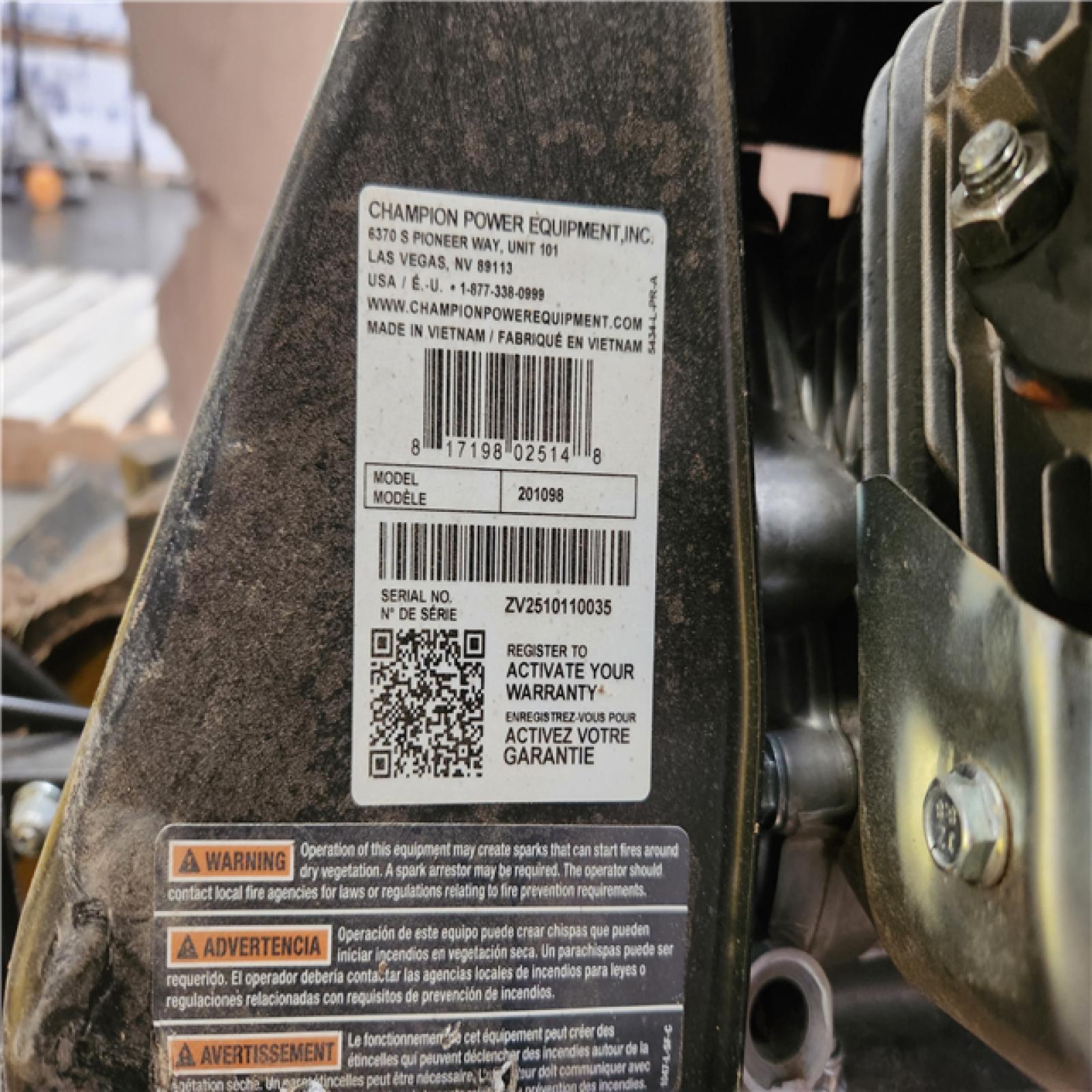 Phoenix AS-IS Champion Power Equipment 22 in. Counter Rotating Gas Rear Tine Tiller with Self-Propelled Agricultural Tires