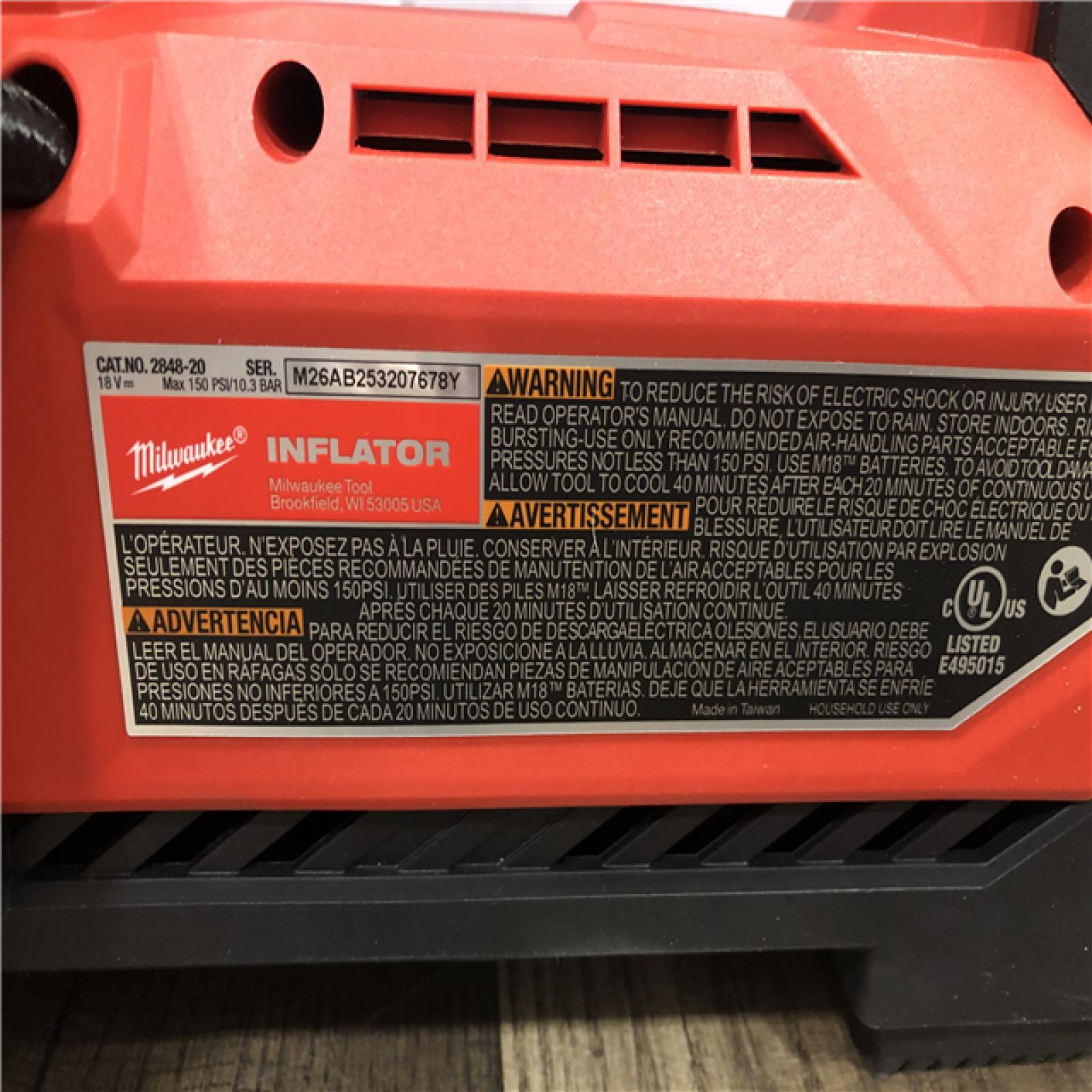 AS-IS Milwaukee 18-Volt Lithium-Ion Cordless Electric Portable Inflator (Tool-Only)