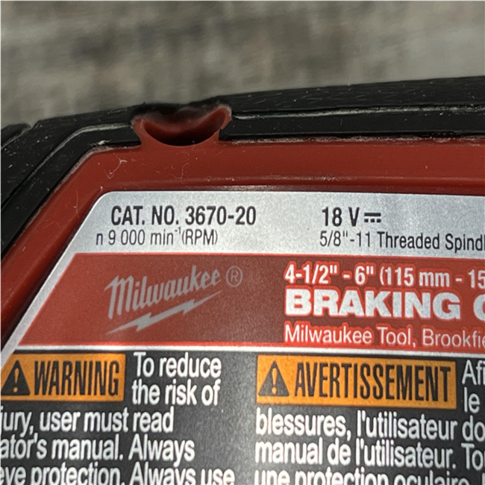 AS-IS Milwaukee FUEL 18-Volt Lithium-Ion Brushless Cordless 4-1/2 in./6 in. Braking Grinder with Paddle Switch (Tool-Only)