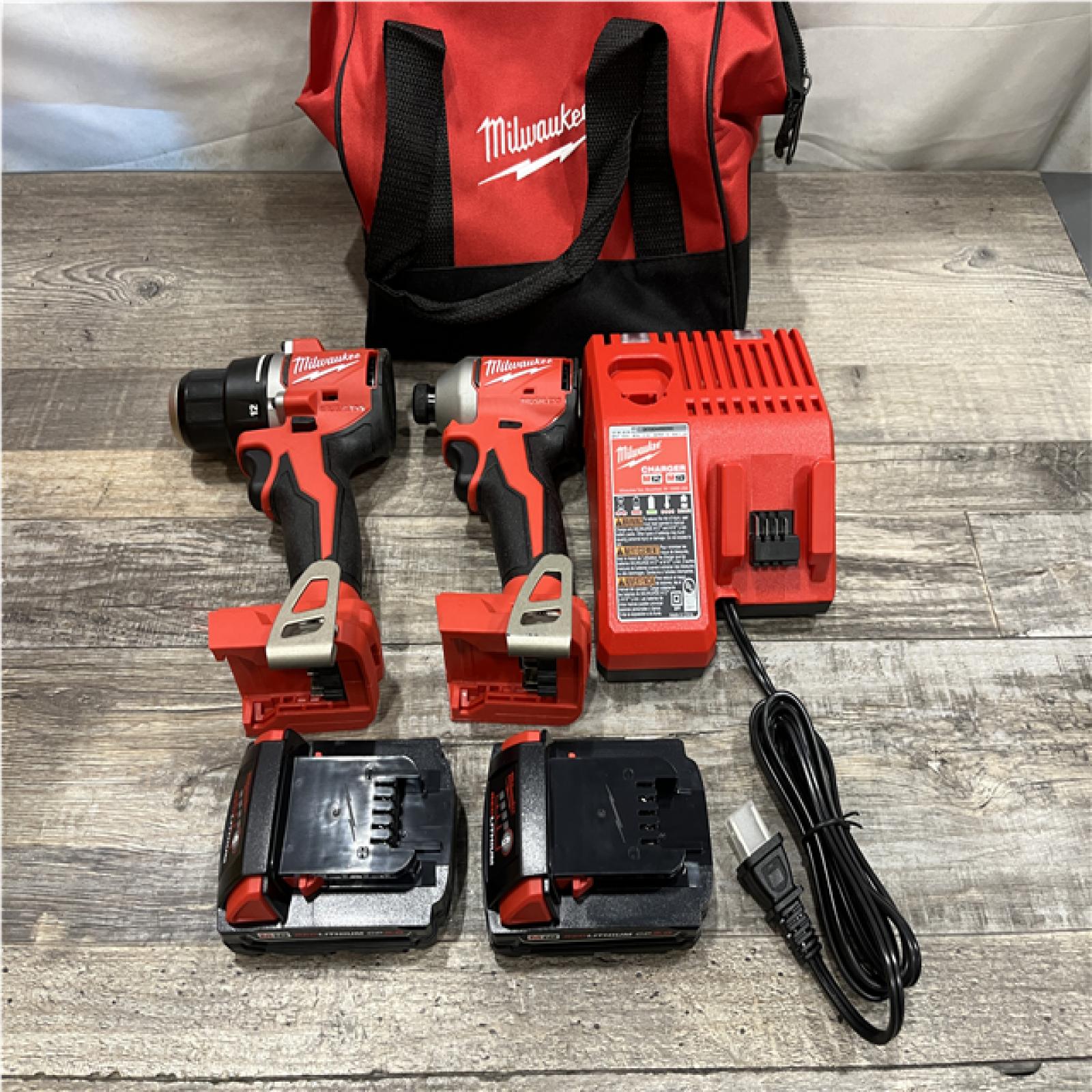 AS-IS Milwaukee 18V Lithium-Ion Brushless Cordless Compact Drill/Impact Combo Kit