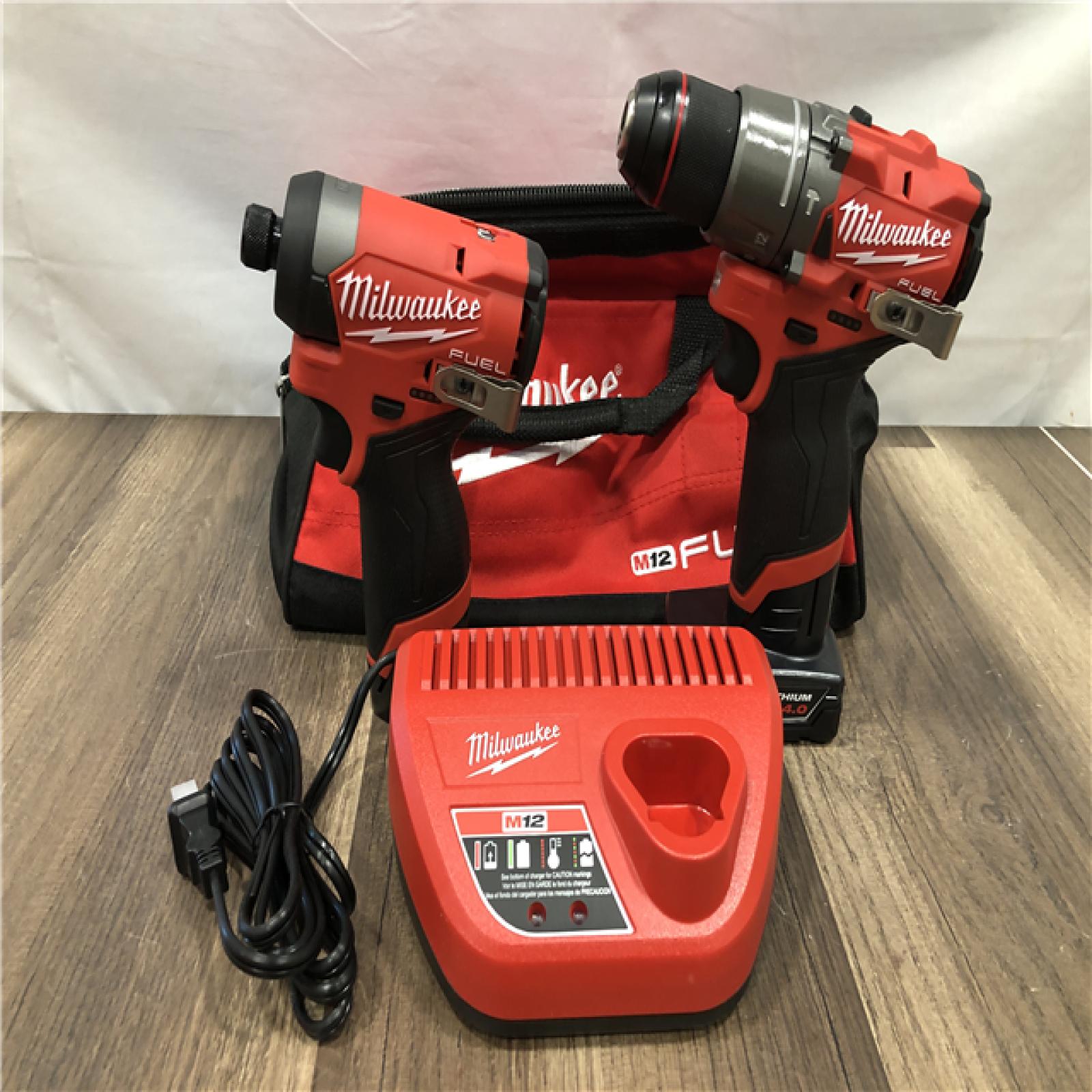 AS-IS Milwaukee  FUEL 12-Volt Lithium-Ion Brushless Cordless Hammer Drill and Impact Driver Combo Kit