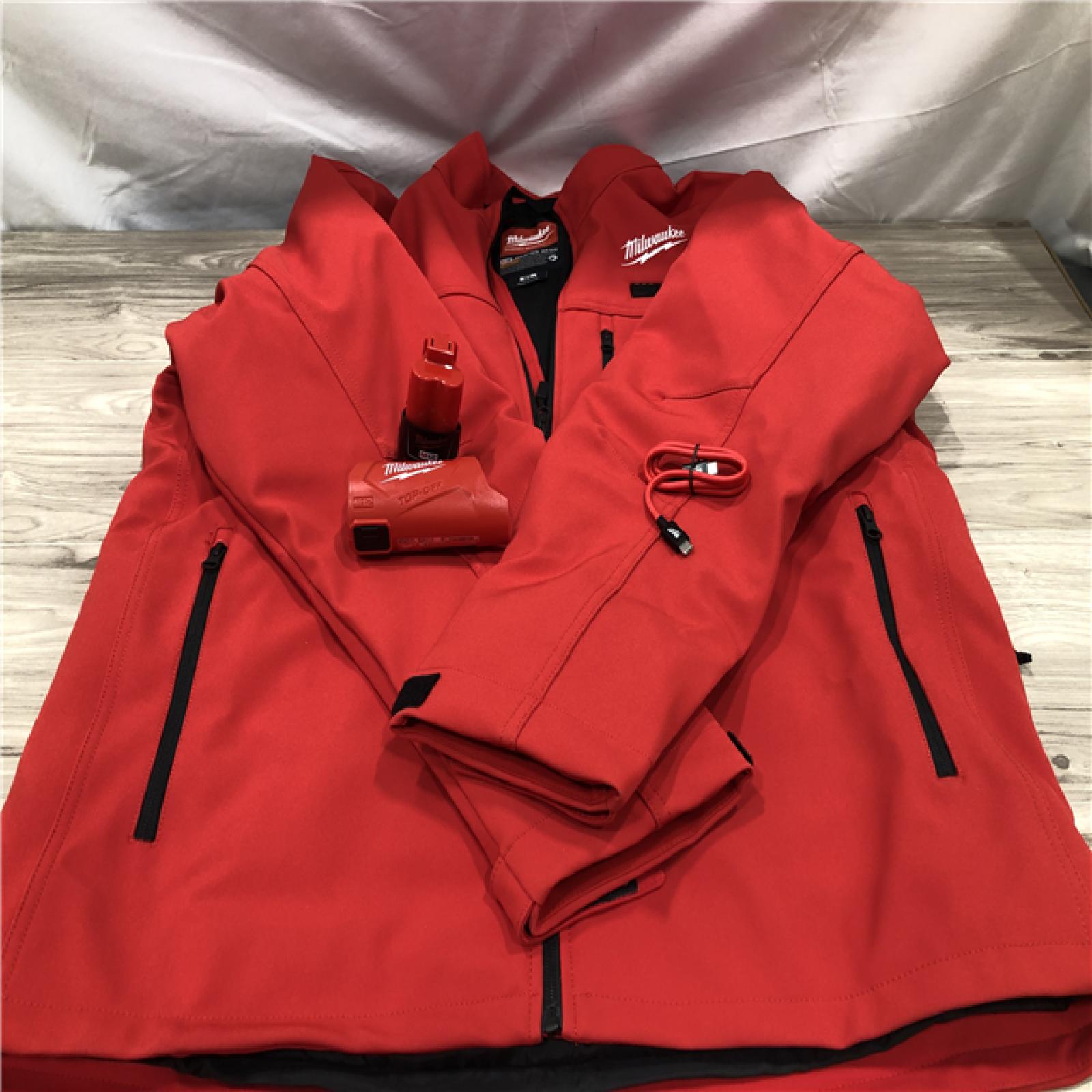 AS-IS Milwaukee Men's X-Large M12 12V Lithium-Ion Cordless TOUGHSHELL Red Heated Jacket Kit