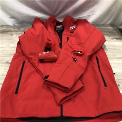 AS-IS Milwaukee Men's X-Large M12 12V Lithium-Ion Cordless TOUGHSHELL Red Heated Jacket Kit