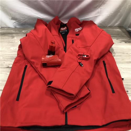 AS-IS Milwaukee Men's X-Large M12 12V Lithium-Ion Cordless TOUGHSHELL Red Heated Jacket Kit