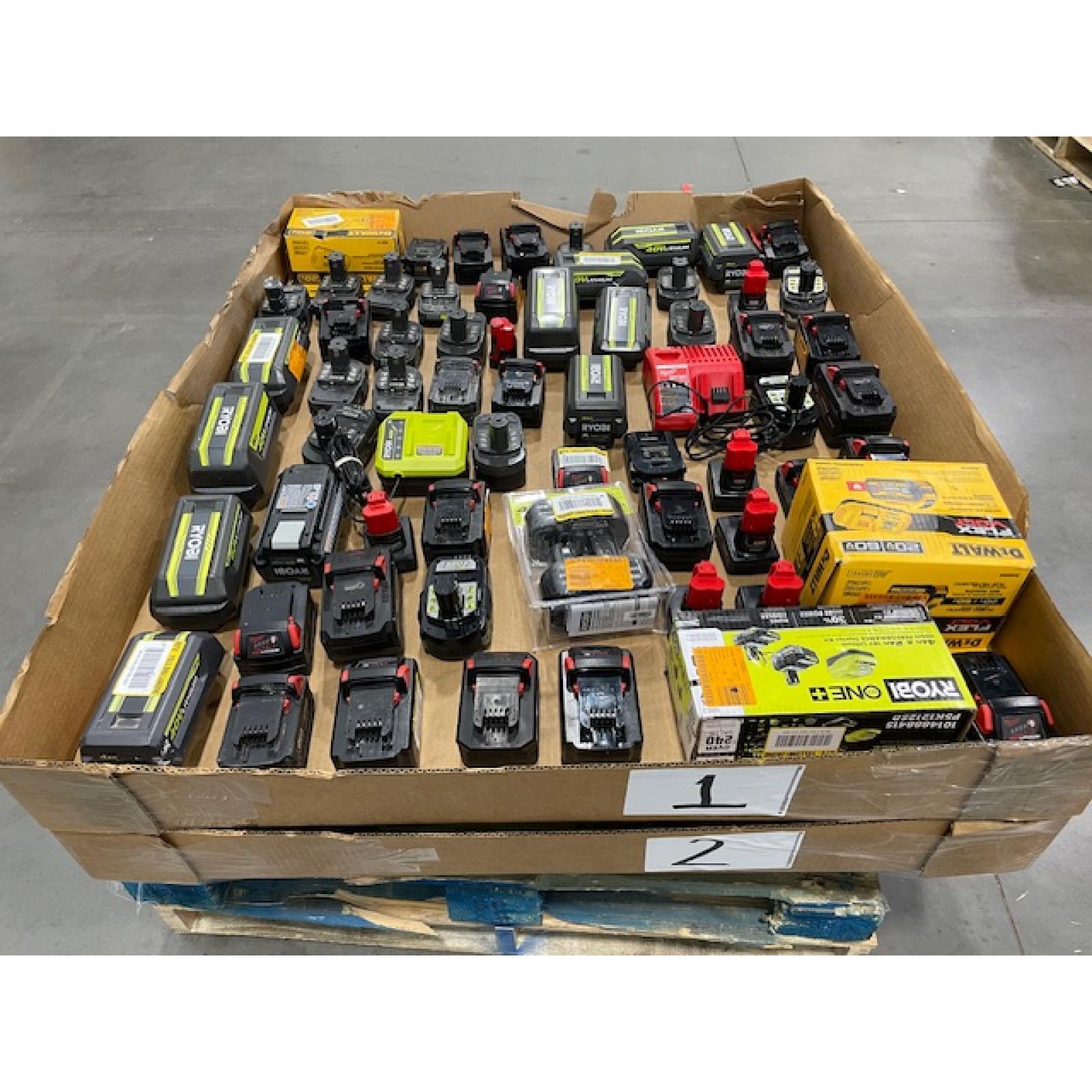 DALLAS LOCATION - AS-IS BATTERY AND CHARGERS PALLET