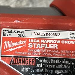 AS-IS Milwaukee FUEL 18-Volt Lithium-Ion Brushless Cordless 18-Gauge 1/4 in. Narrow Crown Stapler (Tool-Only)