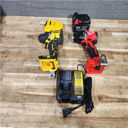 Houston Location AS-IS Milwaukee Drill and Dewalt Drill and Batteries QTY/2 and Charger