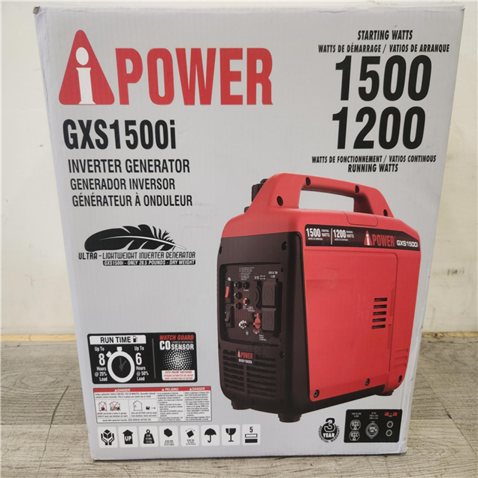 Phoenix NEW A-iPower 1500-Watt Recoil Start Gasoline Powered Ultra-Light Inverter Generator with 60cc OHV Engine and CO Sensor Shutdown