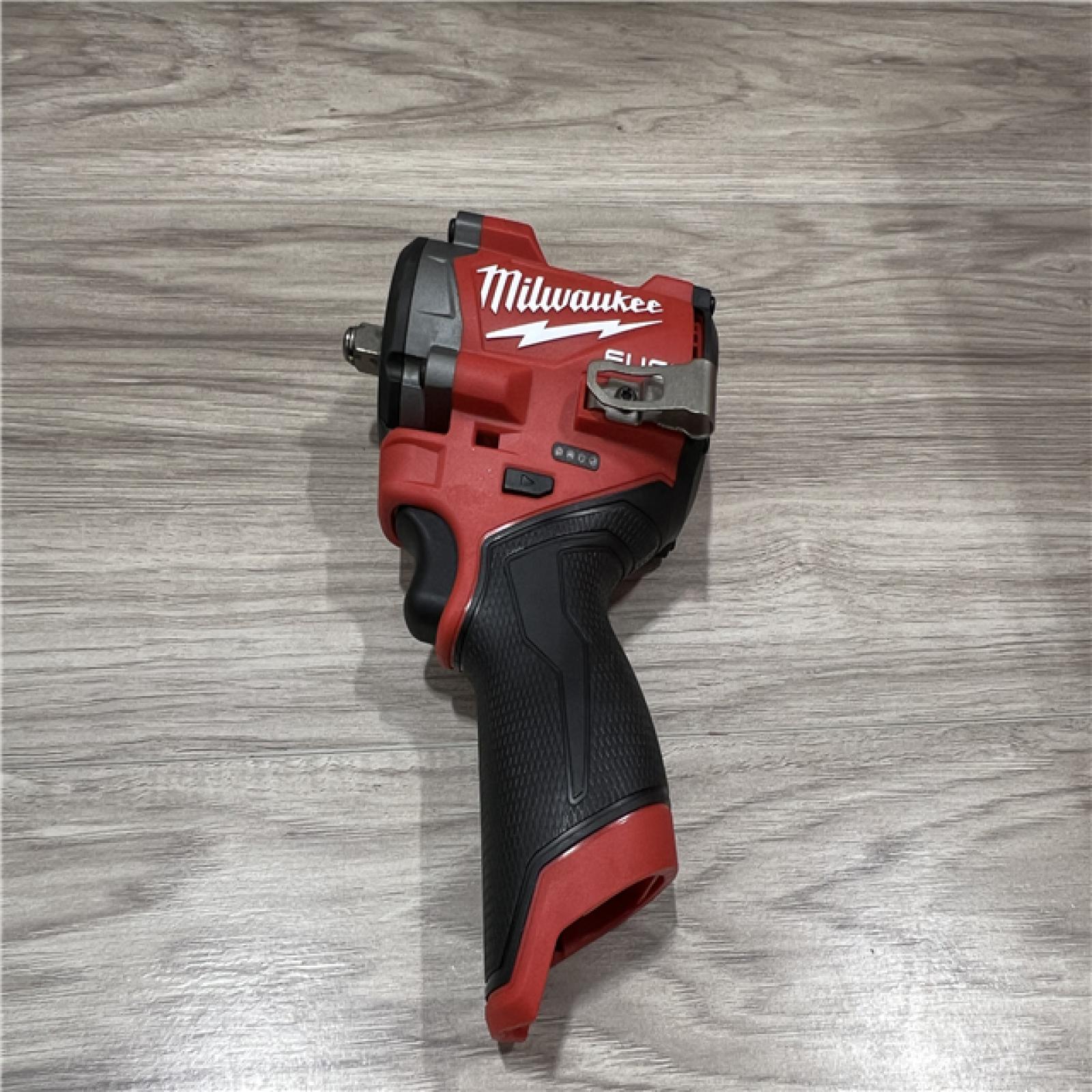 AS-IS Milwaukee FUEL 12V Li-Ion Brushless Cordless Stubby 3/8 in. Impact Wrench Kit