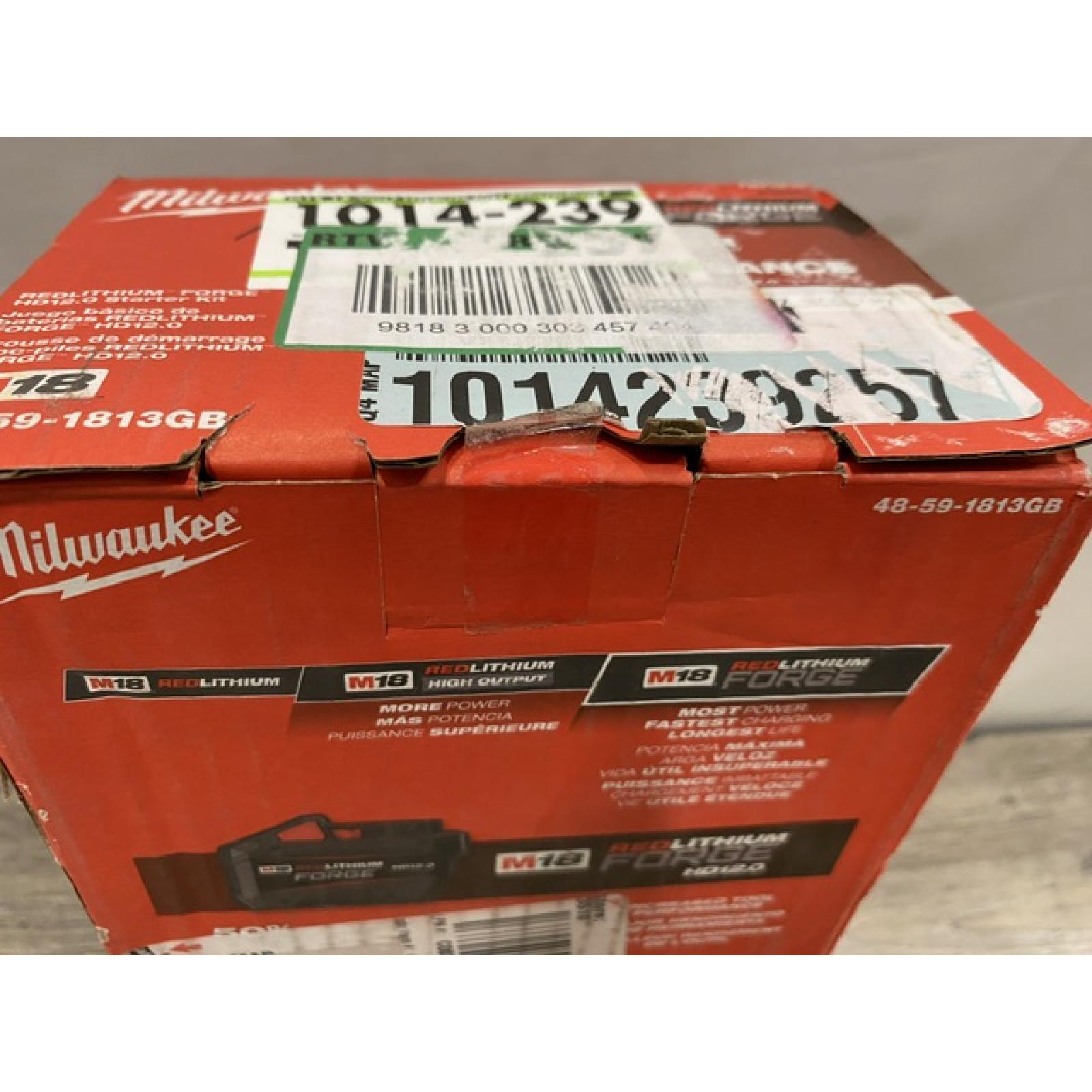 NEW - Milwaukee 18-Volt Lithium-Ion REDLITHIUM FORGE Starter Kit with 12. 0Ah Battery and Charger