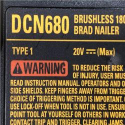 AS-IS DEWALT 20V MAX XR Lithium-Ion Electric Cordless 18-Gauge Brad Nailer (Tool Only)
