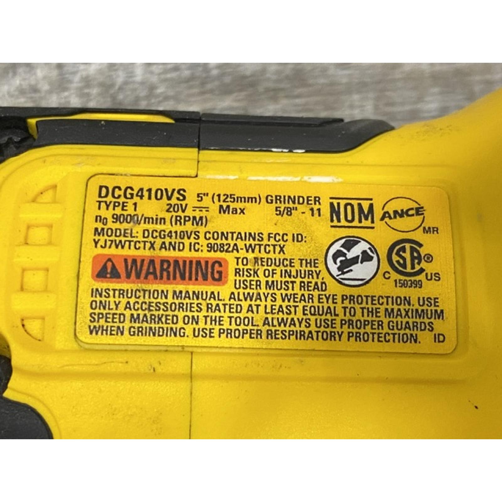 AS-IS DEWALT 20V XR Cordless 4-1/2. in. to 5 in. Variable Speed Angle Grinder (Tool Only)