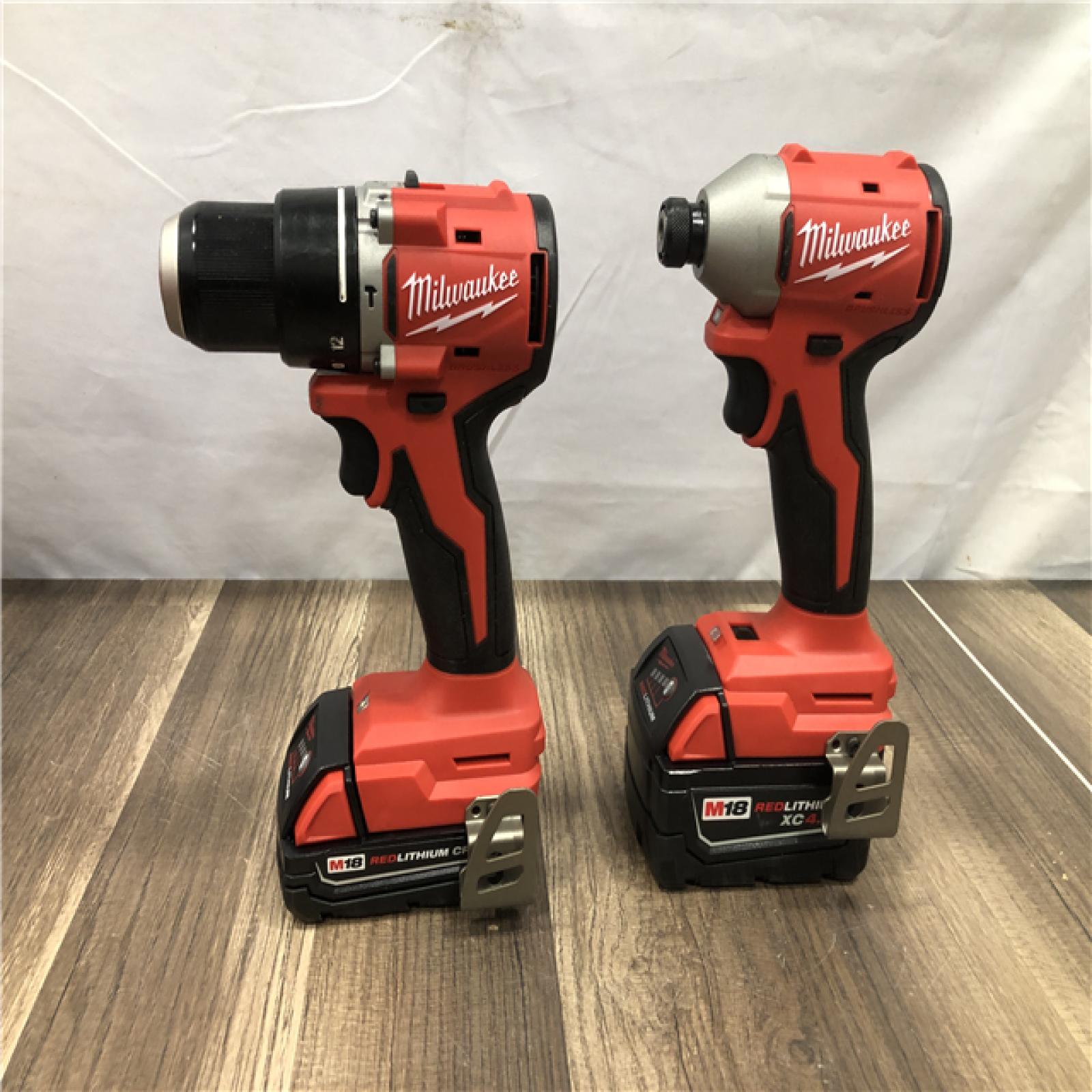 AS-IS Milwaukee 18-Volt Lithium-Ion Brushless Cordless Compact Hammer Drill/Impact Combo Kit